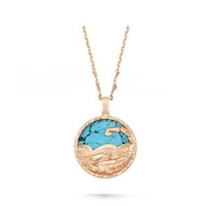 Van Cleef Arpels Zodiaque Long Necklace Scorpii (Scorpio) Rose Gold Turquoise