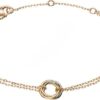 Women’s Summer Cartier Trinity Bracelet White Gold/Yellow God/Rose Gold B6036818 Fashion - Image 2