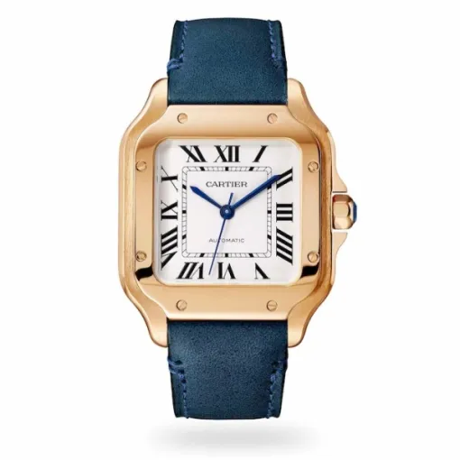 Cartier Santos de Cartier Men Automatic Silver Alligator Watch WGSA0012 - Image 2