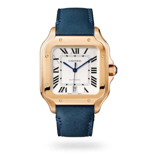 Cartier Santos de Cartier Men Automatic Silver Alligator Watch WGSA0019 - Image 2