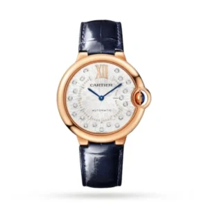 Cartier Ballon Bleu de Cartier Women Automatic Silver Alligator Watch WGBB0053
