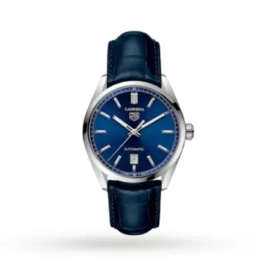 TAG Heuer Carrera Men Automatic Blue Alligator Watch WBN2112.FC6504