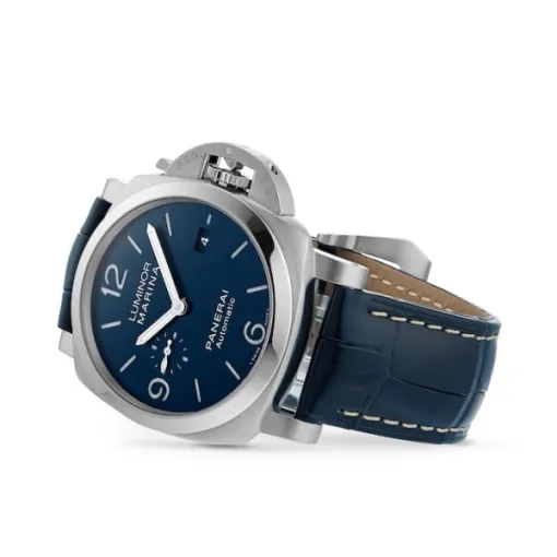 Panerai Luminor Men Automatic Blue Alligator Watch PAM01313 - Image 2