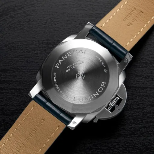 Panerai Luminor Men Automatic Blue Alligator Watch PAM01313 - Image 6