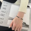 Enamel Hermes Clic H bracelet, Narrow version, Black & White - Image 3