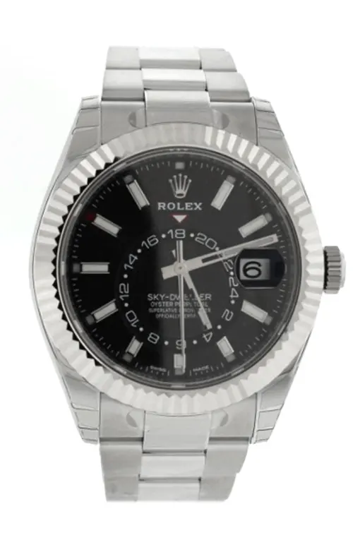 Rolex Sky Dweller Black Dial White Gold Bezel Oyster 326934