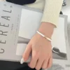 Enamel Hermes Clic H bracelet, Narrow version, Black & White - Image 4