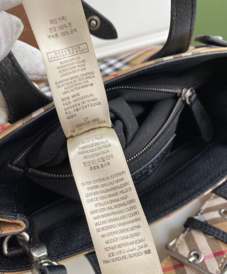 Burberry Banner Small Vintage Check Tote Bag Black - Image 3