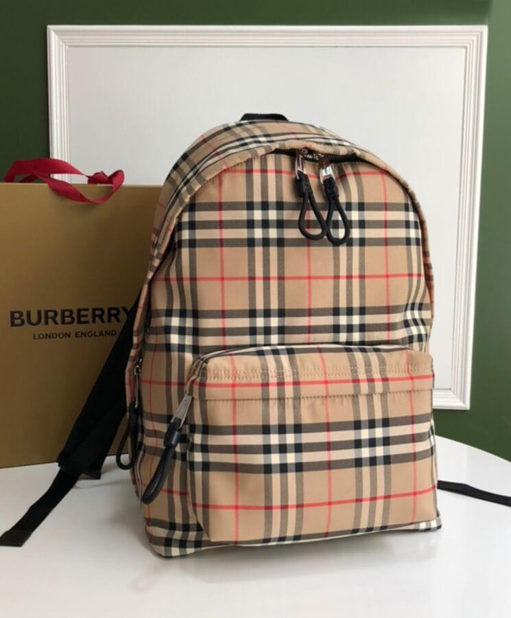 Burberry Check Backpack Apricot - Image 3