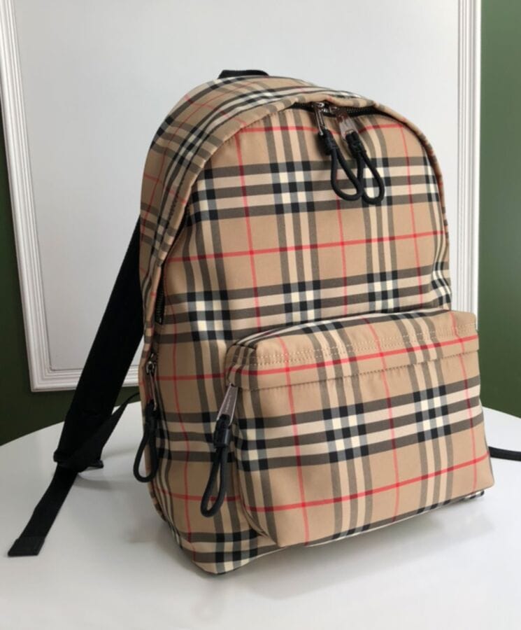 Burberry Check Backpack Apricot - Image 4