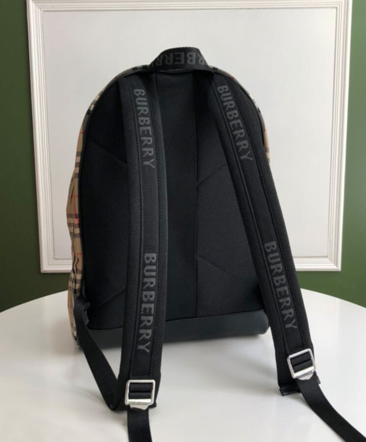 Burberry Check Backpack Apricot - Image 5