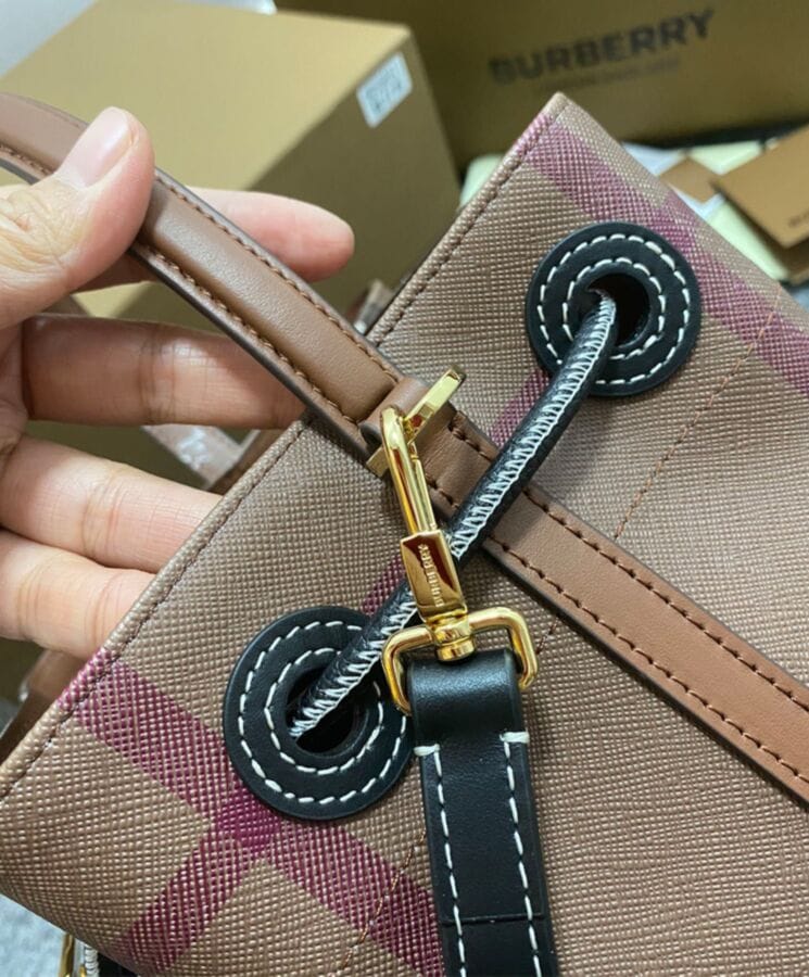Burberry Small TB Bucket Bag Coffee - Image 3