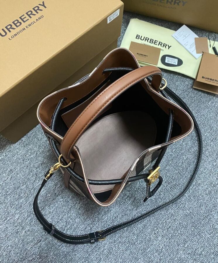 Burberry Small TB Bucket Bag Coffee - Image 5