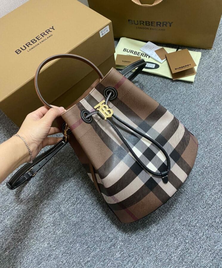 Burberry Small TB Bucket Bag Coffee - Image 6