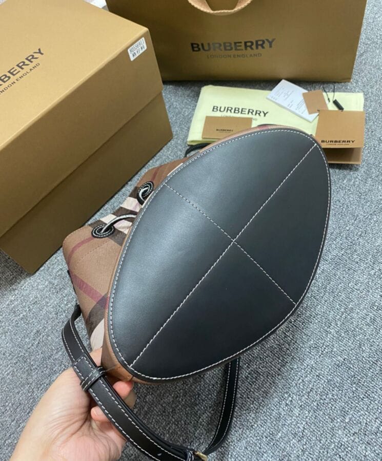 Burberry Small TB Bucket Bag Coffee - Image 8