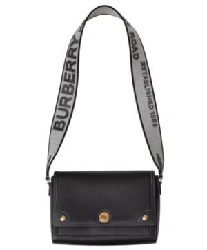 Burberry Topstitched Leather Shoulder Bag