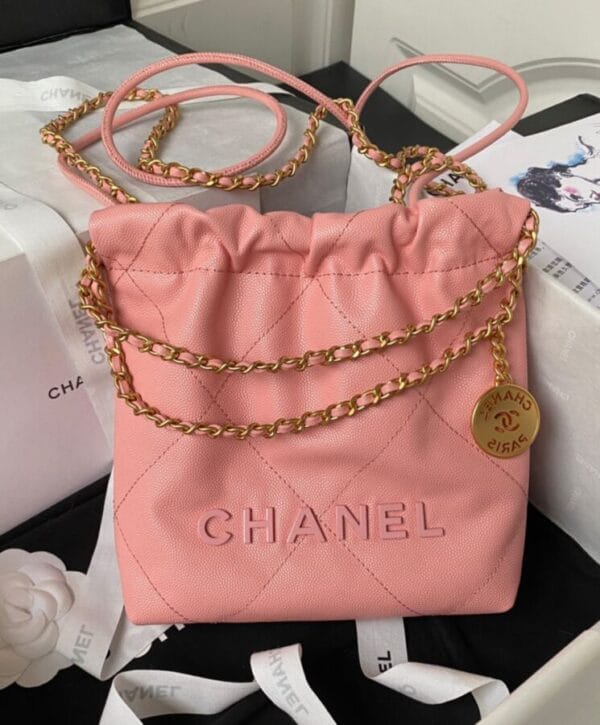 Chanel 22 Mini Handbag AS3980 Pink - Image 6