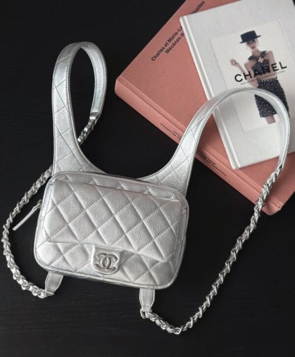 Chanel Backpack AS4621 Silver - Image 4