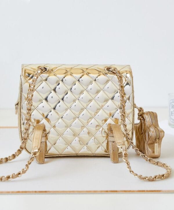Chanel Backpack & Star Coin Purse AS4649 Golden - Image 2