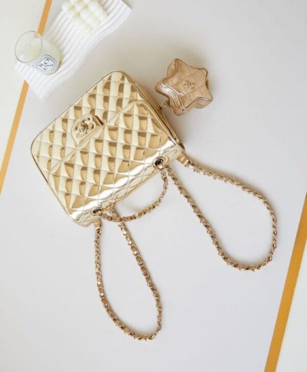 Chanel Backpack & Star Coin Purse AS4649 Golden - Image 5