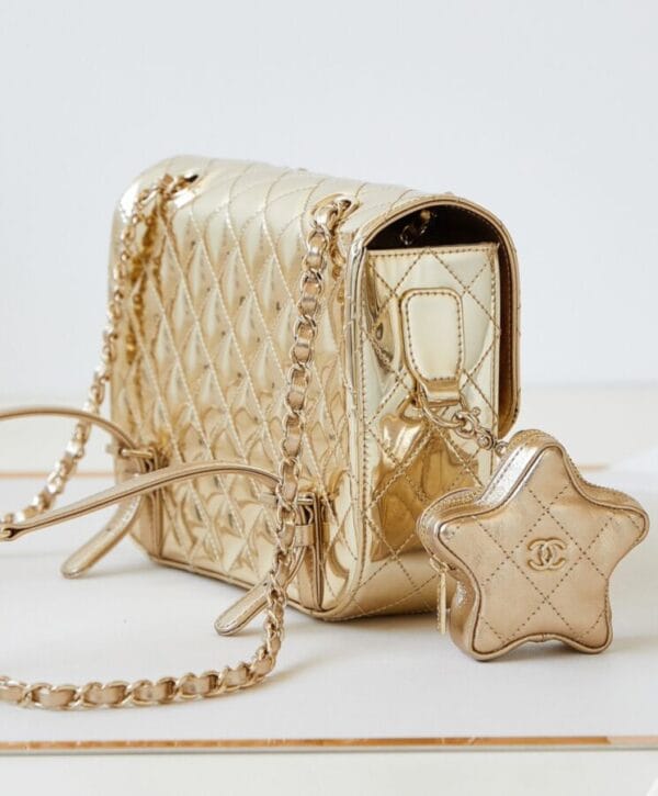 Chanel Backpack & Star Coin Purse AS4649 Golden - Image 3