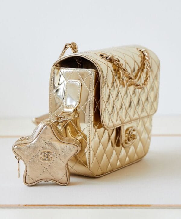 Chanel Backpack & Star Coin Purse AS4649 Golden - Image 6
