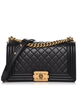 Chanel Black Lambskin Medium Boy Bag A67086 Black