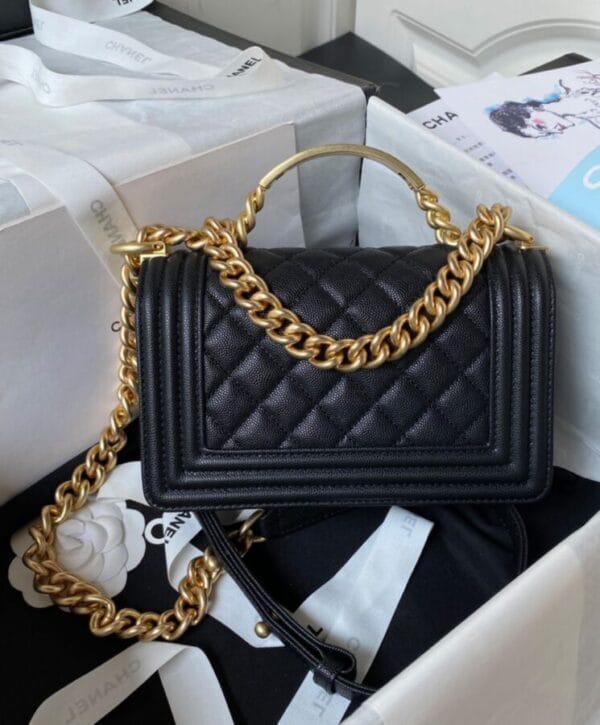 Chanel Boy Chanel Handbag With Handle A94805 Black - Image 3
