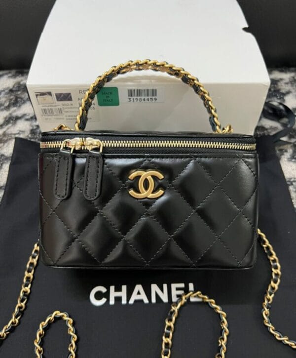 Chanel Chain Makeup Bag AP3012 Black - Image 5