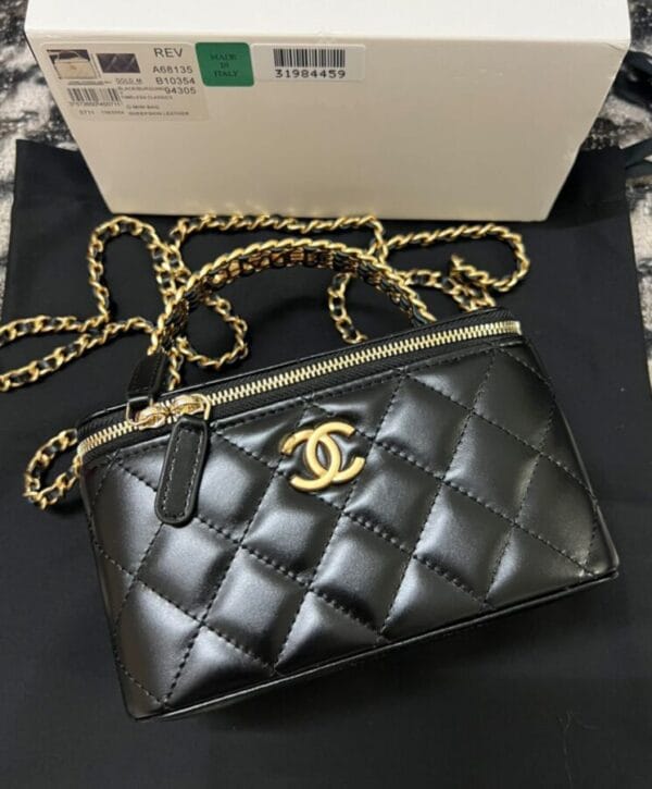 Chanel Chain Makeup Bag AP3012 Black - Image 3