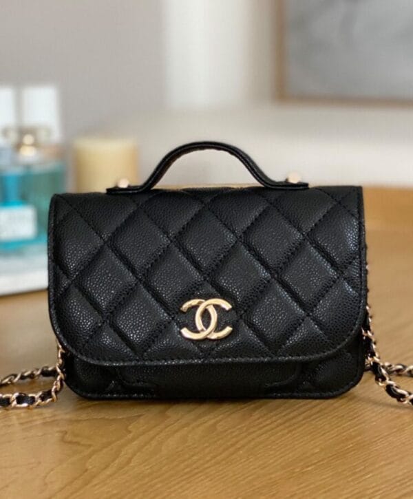 Chanel Clutch With Chain AP2914 Black - Image 5
