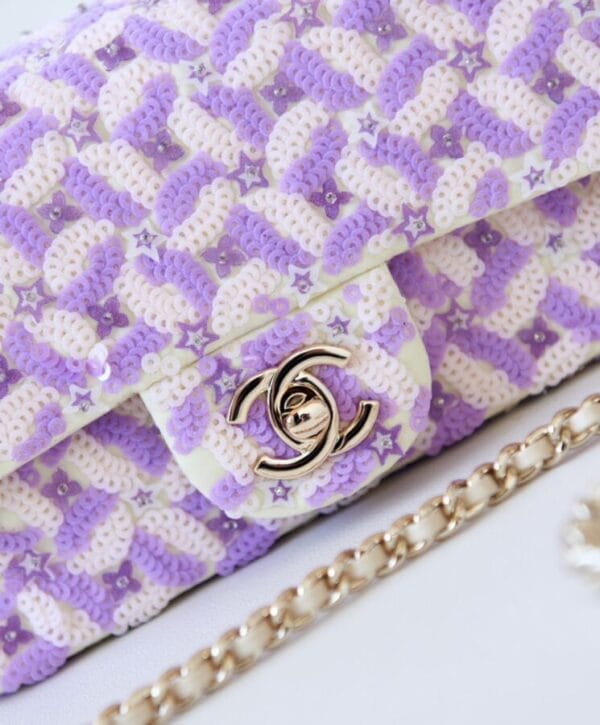 Chanel Flap Bag AS3965 Purple - Image 8