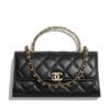Chanel Flap Phone Holder With Chain AP2946 Black