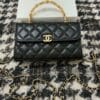 Chanel Flap Phone Holder With Chain AP2946 Black - Image 4
