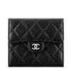 Chanel Lambskin Compact Flap Wallet Black