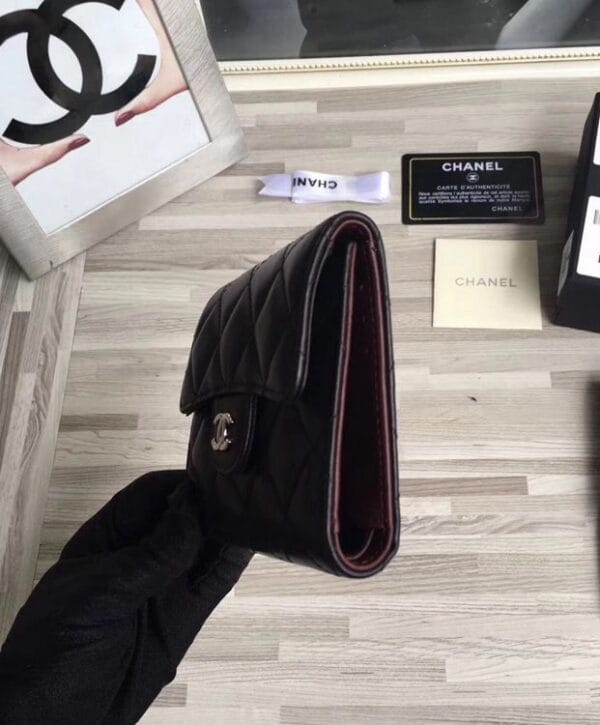 Chanel Lambskin Compact Flap Wallet Black - Image 2