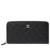 Chanel Matrasse Around Zipper Long Wallet Black