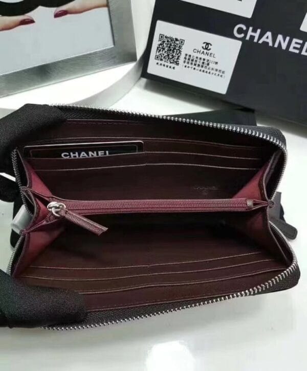Chanel Matrasse Around Zipper Long Wallet Black - Image 5
