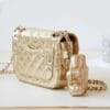 Chanel Mini Flap Bag & Star Coin Purse AS4646 Golden - Image 9