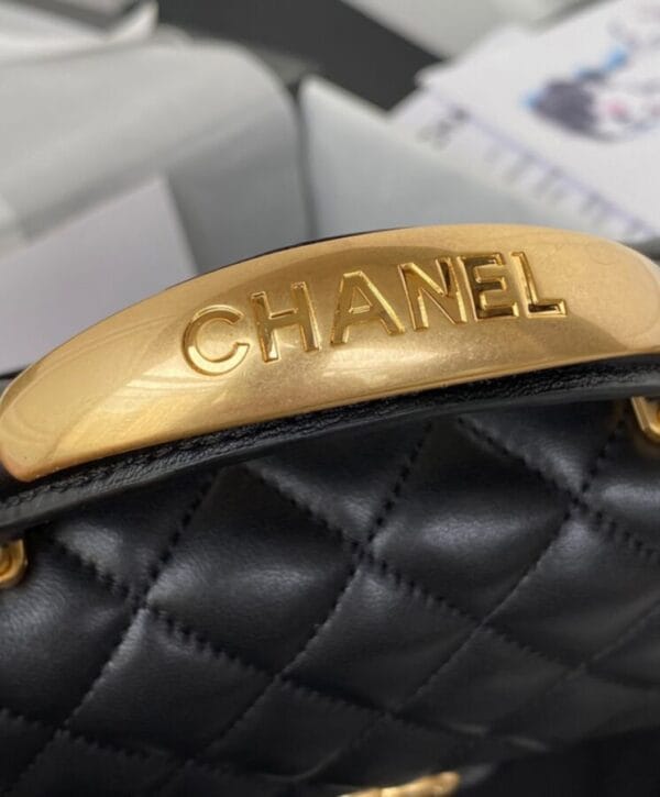 Chanel Mini Flap Bag With Top Handle AS2431 Black - Image 2