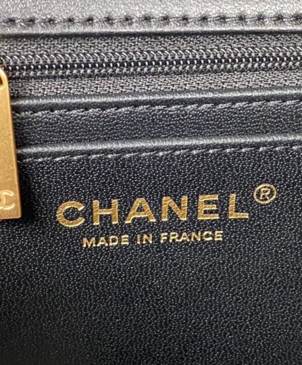 Chanel Mini Flap Bag With Top Handle AS2431 Black - Image 6