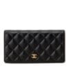 Chanel Quilted Bi-fold Wallet in Lambskin Black