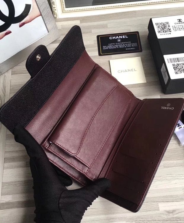 Chanel Quilted Flap Wallet in Caviar A31506 Black - Image 3