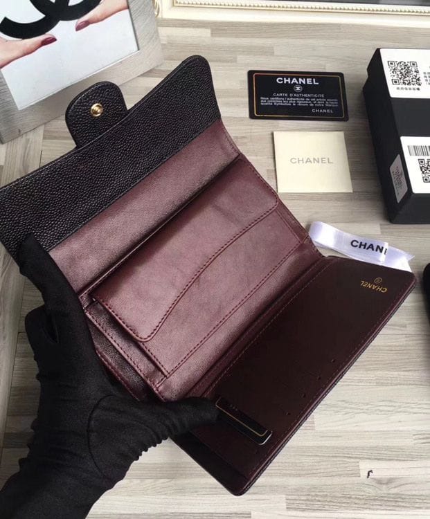 Chanel Quilted Flap Wallet in Caviar A31506 Black - Image 4