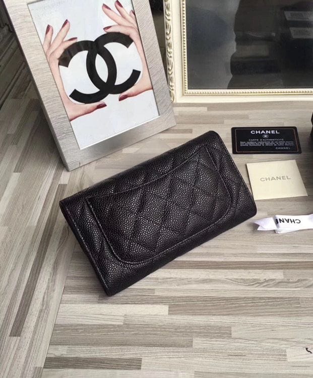 Chanel Quilted Flap Wallet in Caviar A31506 Black - Image 5