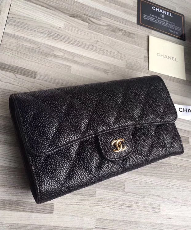 Chanel Quilted Flap Wallet in Caviar A31506 Black - Image 2