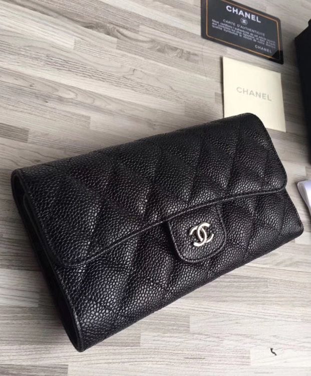 Chanel Quilted Flap Wallet in Caviar A31506 Black - Image 6