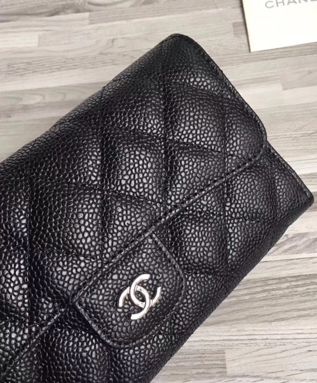 Chanel Quilted Flap Wallet in Caviar A31506 Black - Image 7