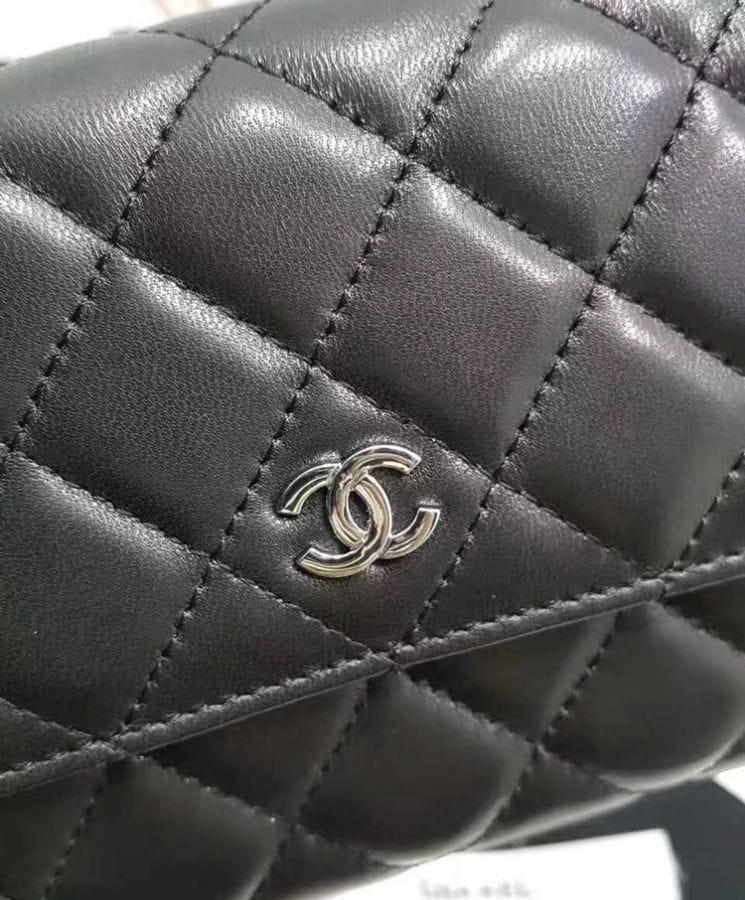 Chanel Rectangle Quilted Wallet in Lambskin Black - Image 6