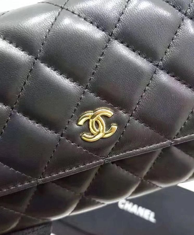 Chanel Rectangle Quilted Wallet in Lambskin Black - Image 2